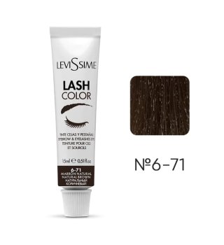 LeviSsime Lash color Фарба для брів та вій №6-71 Natural brown, натуральний коричневий, 15 мл